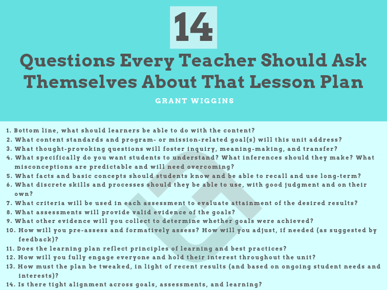 14 questions every teacher should ask themselves about that lesson plan