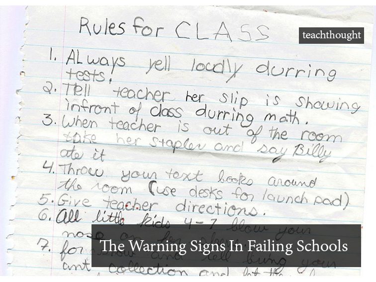warning signs in failing schools